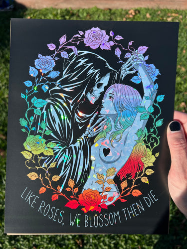 Like Roses Holographic Print ( Multicolored or Red)