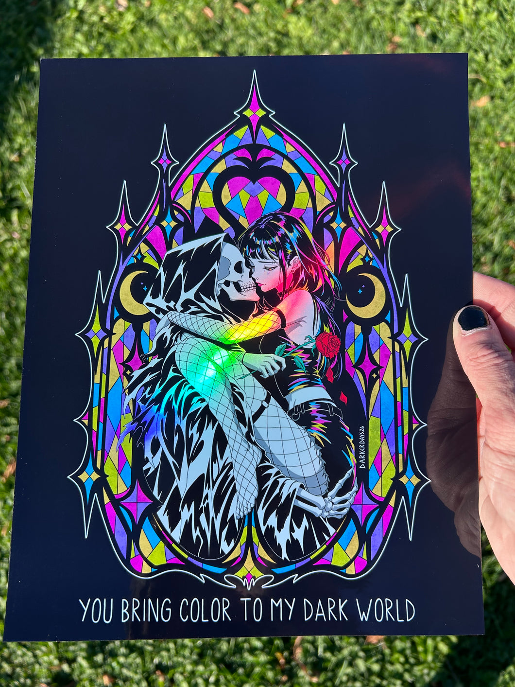 Bring Color to my Dark World Holographic Print