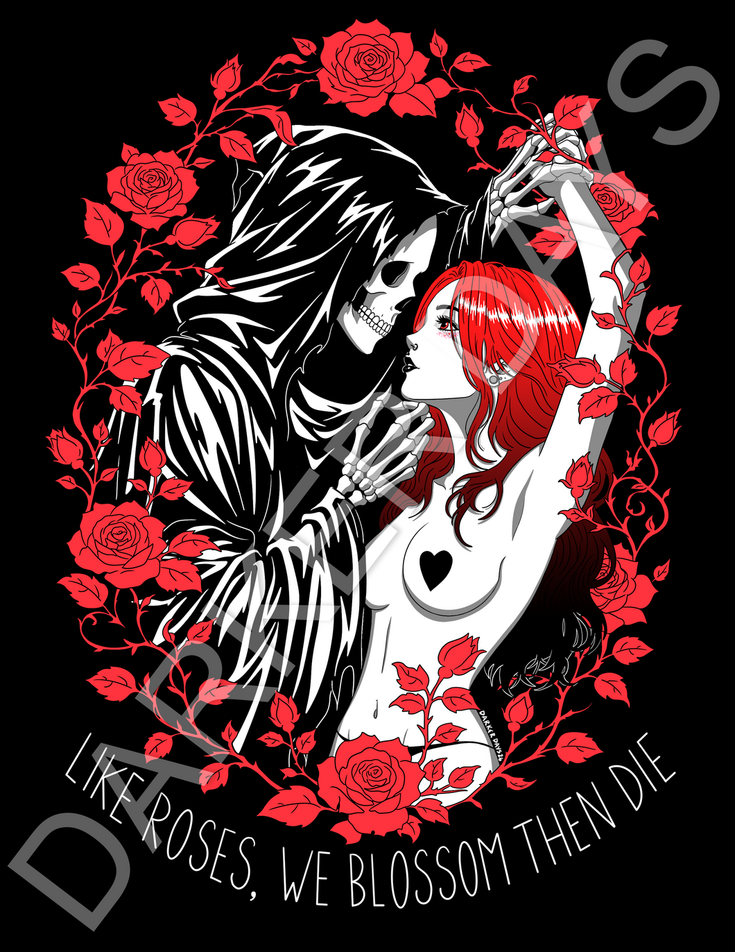 Like Roses Holographic Print ( Multicolored or Red)