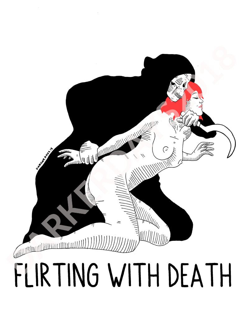 Flirting With Death Print Prints