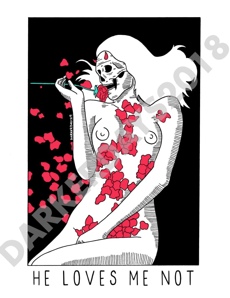 He Loves Me Not Print Prints